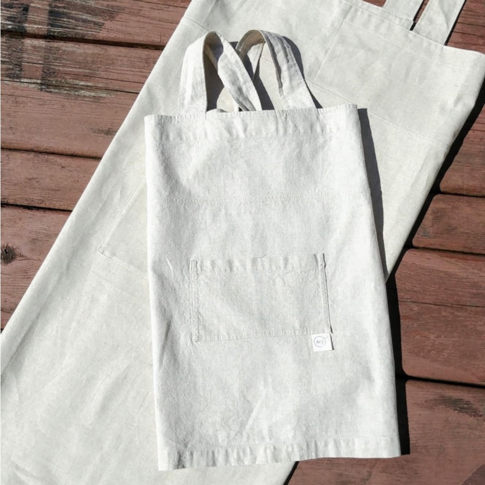 Light Gray Apron with Pocket